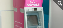 Cajero Banco Guayaquil, preembarque internacional