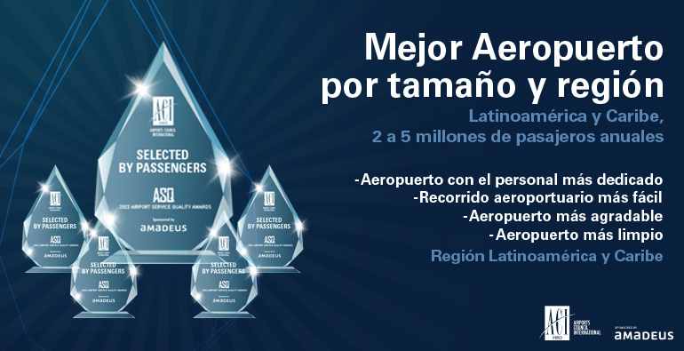 Premios ASQ que el Aeropuerto de Guayaquil recibe este año.