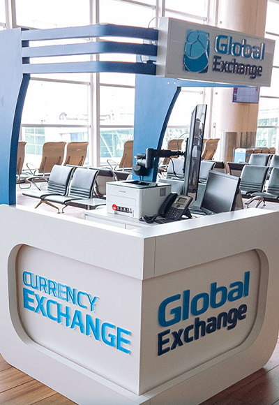 'Global Exchange' point, international preboarding.